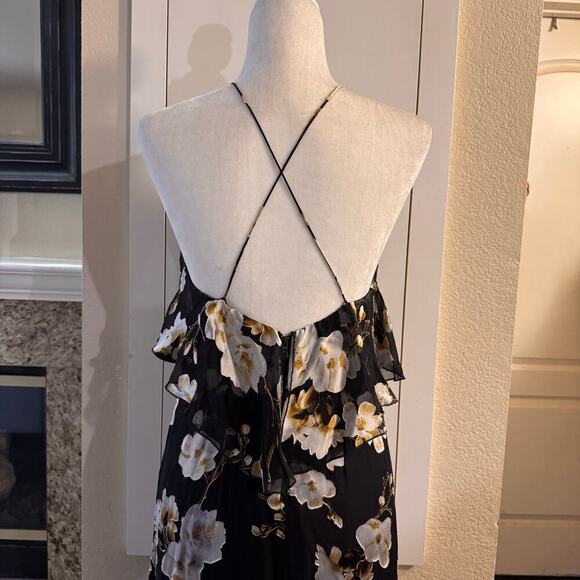 Alice and Olivia Fabiola Asymmetric Floral Dress Silk Blend Size 4 - Picture 6 of 10